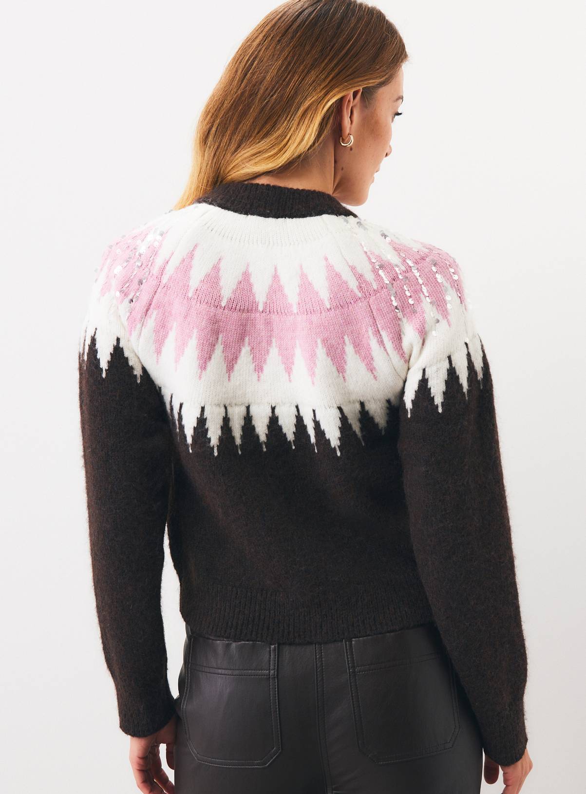 Sequin Fairisle Cardigan M - Image 4